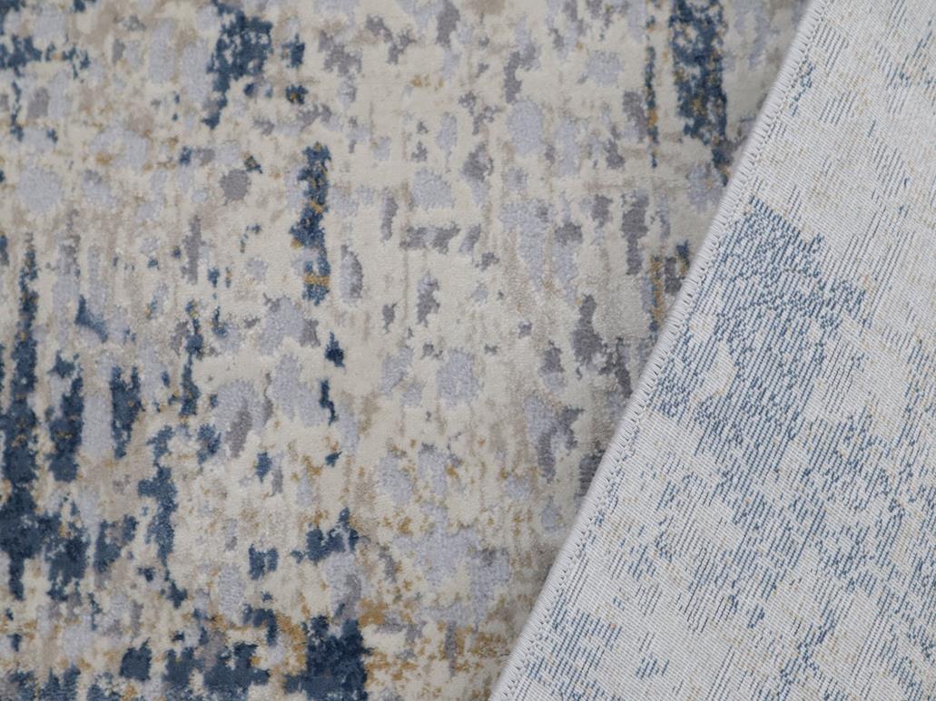 handmade Modern Abstract Blue Beige Machine Made RECTANGLE POLYESTER area rug 9x12