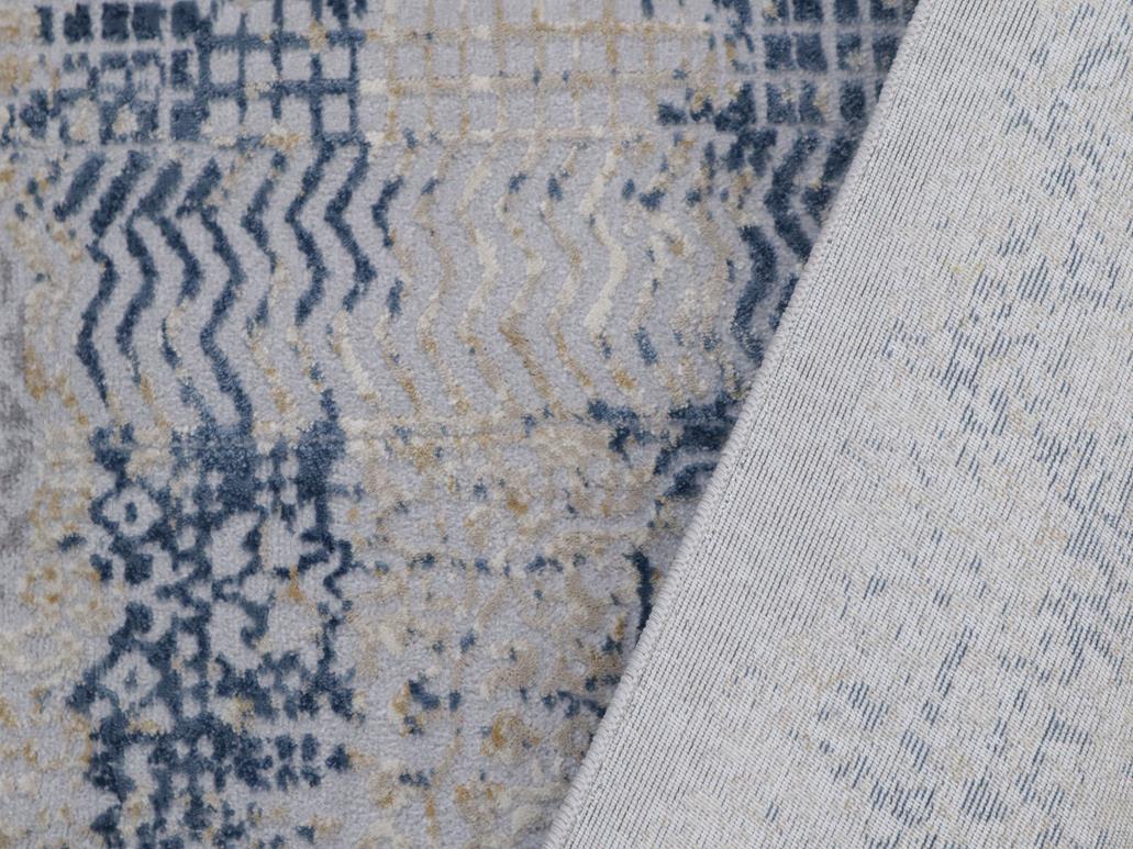 handmade Transitional Distressed Gray Blue Machine Made RECTANGLE POLYESTER area rug 9x12