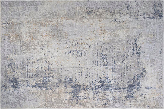 handmade Modern Abstract Gray Blue Machine Made RECTANGLE POLYESTER area rug 9x12