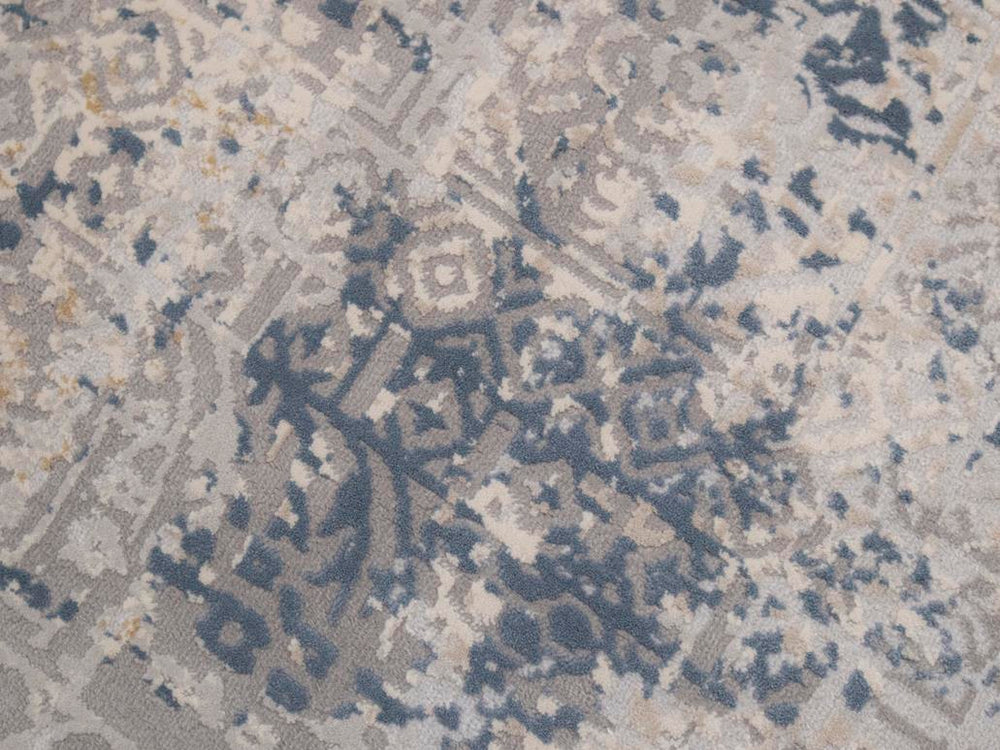 handmade Modern Abstract Gray Blue Machine Made RECTANGLE POLYESTER area rug 9x12