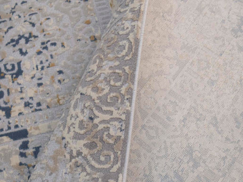 handmade Modern Abstract Gray Blue Machine Made RECTANGLE POLYESTER area rug 9x12