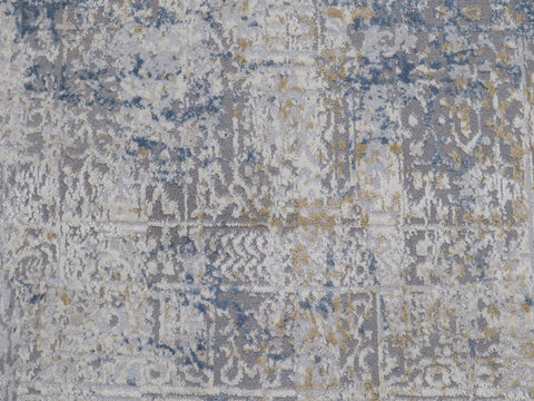 handmade Modern Abstract Gray Blue Machine Made RECTANGLE POLYESTER area rug 3x5