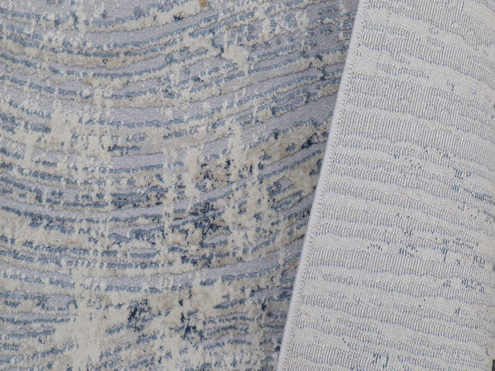 handmade Modern Abstract Gray Blue Machine Made RECTANGLE POLYESTER area rug 9x12