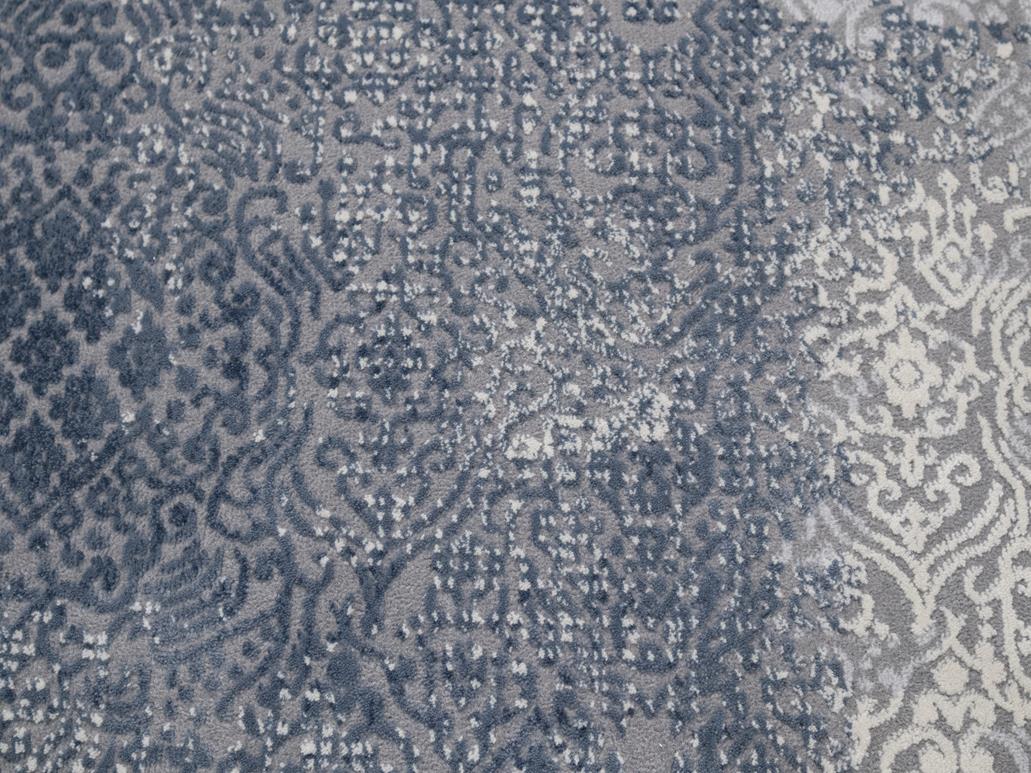 handmade Transitional Distressed Gray Blue Machine Made RECTANGLE POLYESTER area rug 9x12