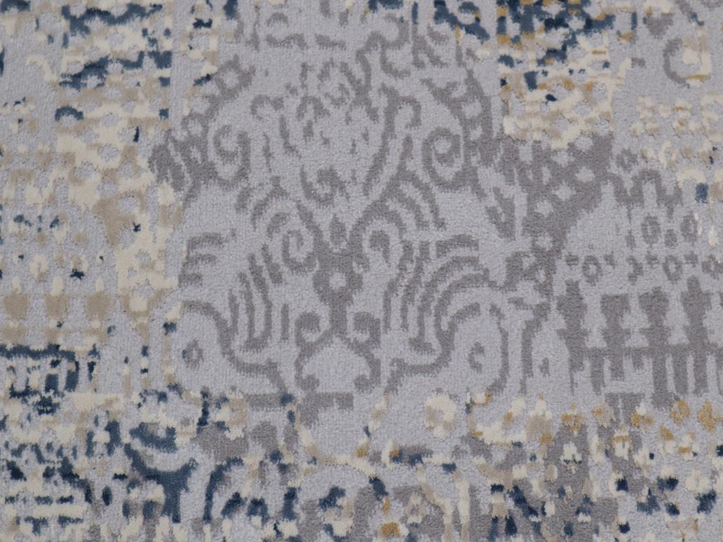 handmade Transitional Vintage Blue Gray Machine Made RECTANGLE POLYESTER area rug 9x12