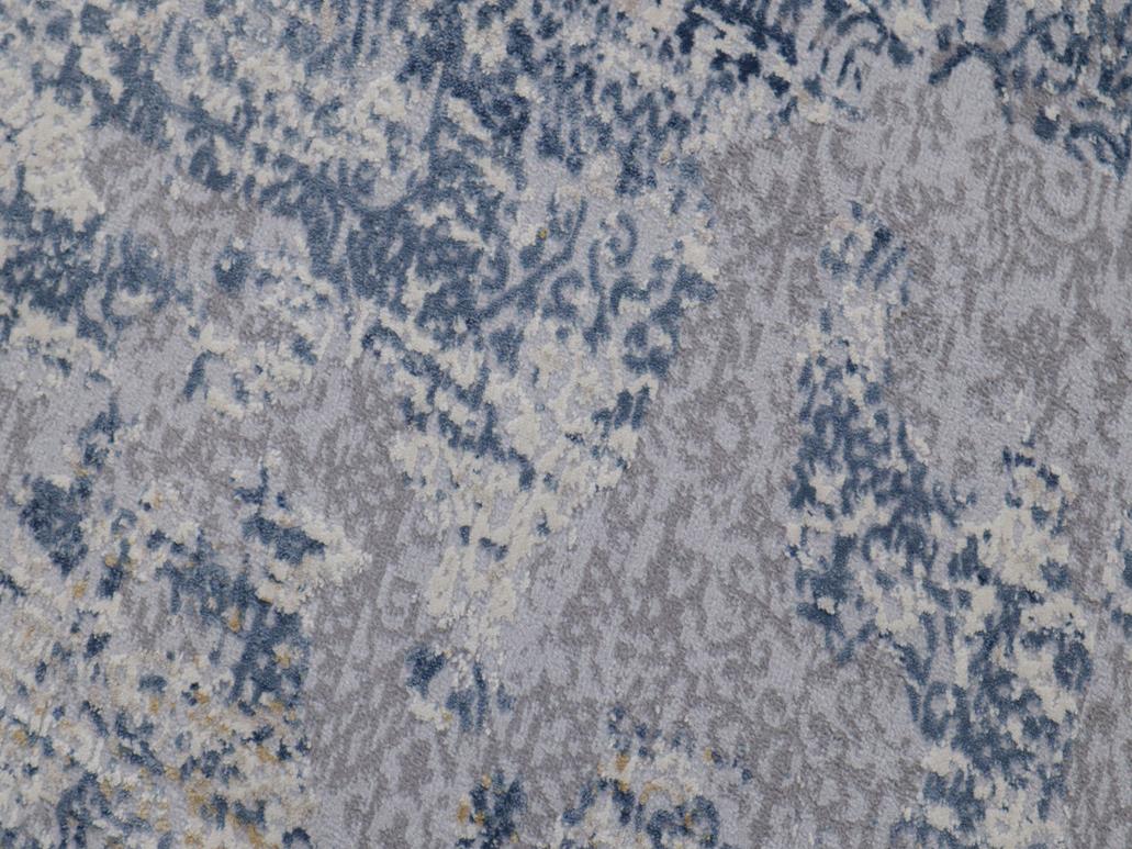 handmade Transitional Vintage Blue Gray Machine Made RECTANGLE POLYESTER area rug 9x12