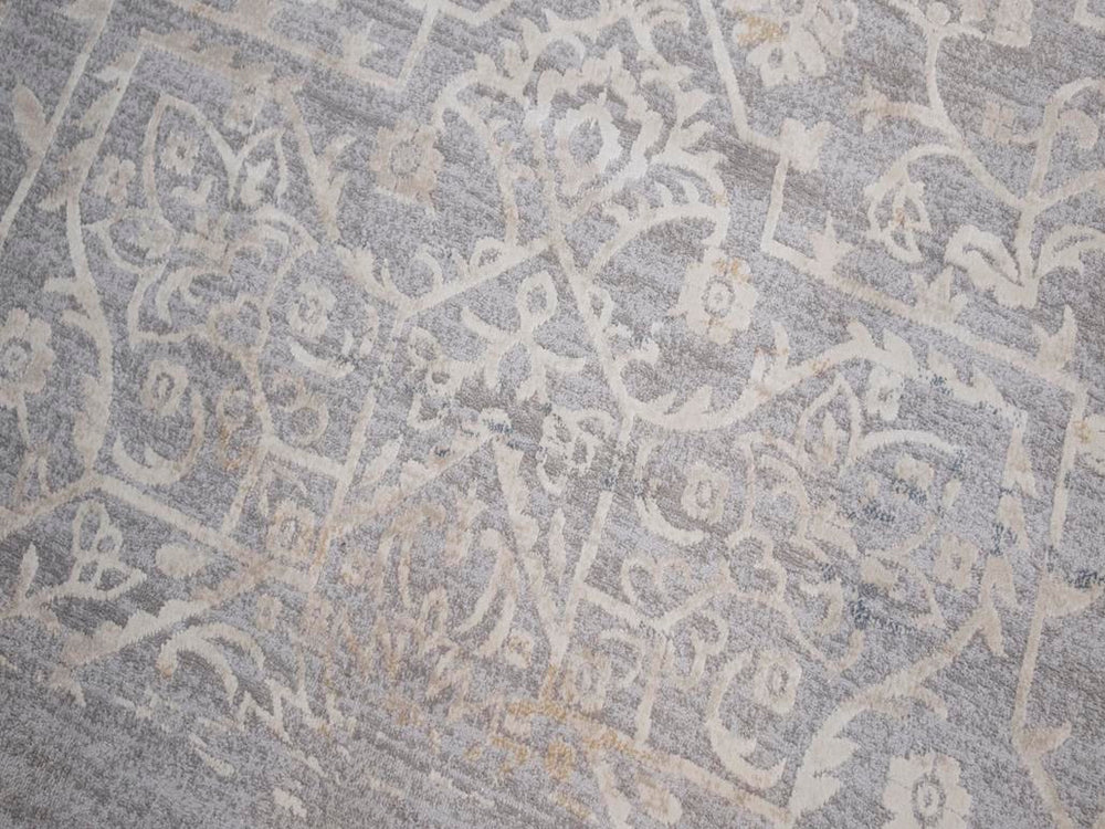 handmade Transitional Vintage Gray Beige Machine Made RECTANGLE POLYESTER area rug 9x12