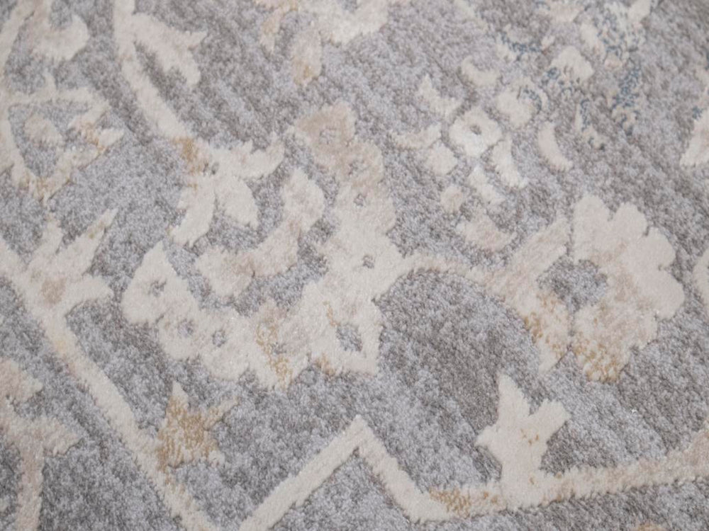 handmade Transitional Vintage Gray Beige Machine Made RECTANGLE POLYESTER area rug 9x12