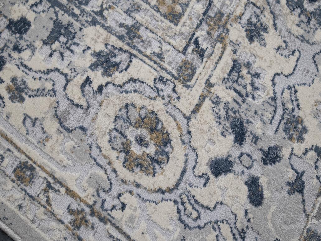 handmade Transitional Distressed Gray Blue Machine Made RECTANGLE POLYESTER area rug 9x12