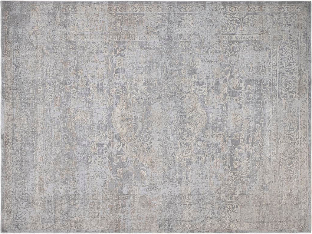 handmade Transitional Vintage Gray Beige Machine Made RECTANGLE POLYESTER area rug 9x12