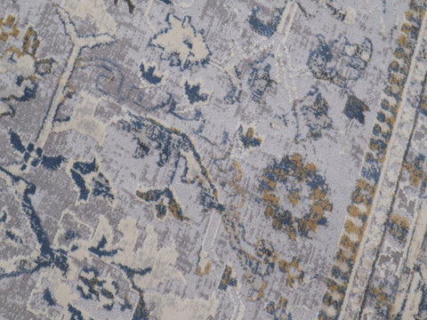 handmade Transitional Vintage Gray Beige Machine Made RECTANGLE POLYESTER area rug 3x5