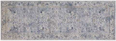 handmade Transitional Vintage Gray Beige Machine Made RECTANGLE POLYESTER area rug 3x5
