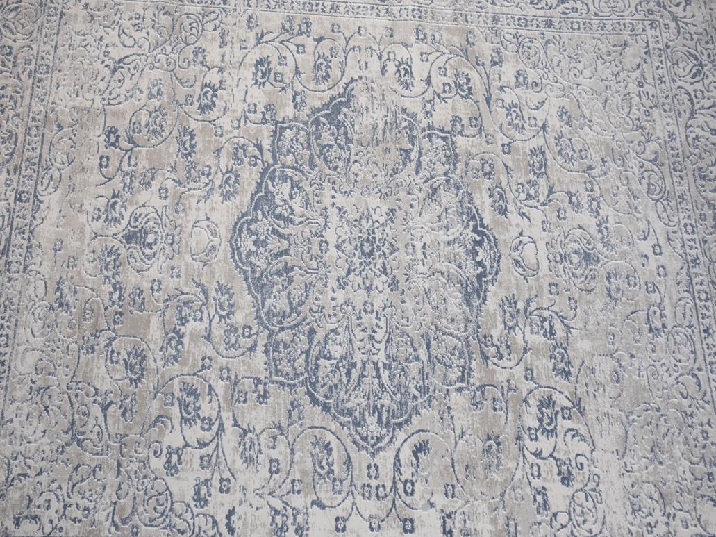 handmade Transitional Vintage Gray Blue Machine Made RECTANGLE POLYESTER area rug 9x12
