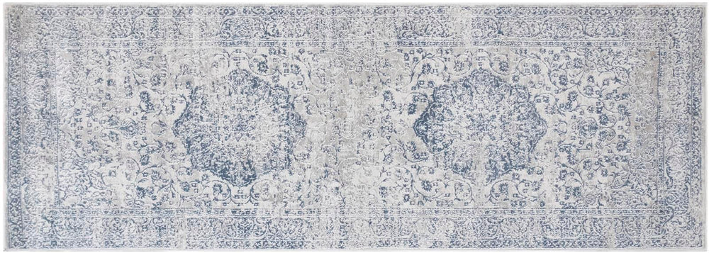handmade Transitional Vintage Gray Blue Machine Made RECTANGLE POLYESTER area rug 9x12