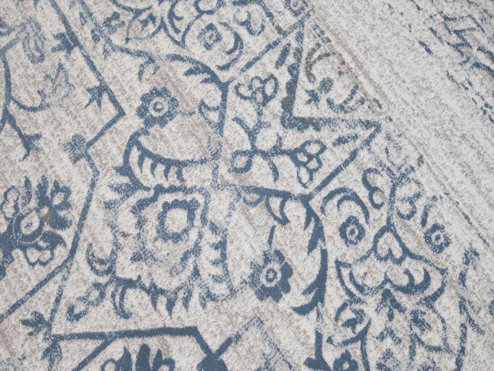 handmade Modern Vintage Beige Blue Machine Made RECTANGLE POLYESTER area rug 9x12