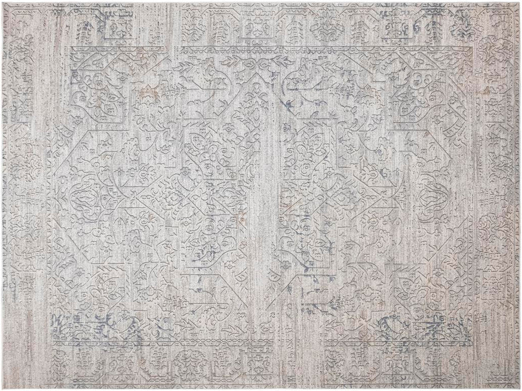 handmade Transitional Distressed Beige Grey Machine Made RECTANGLE POLYESTER area rug 9x12