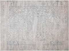 handmade Transitional Distressed Beige Grey Machine Made RECTANGLE POLYESTER area rug 9x12