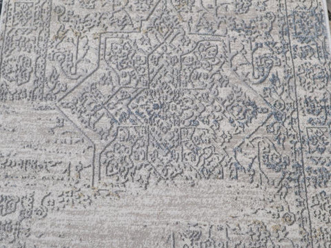 handmade Transitional Distressed Beige Grey Machine Made RECTANGLE POLYESTER area rug 9x12