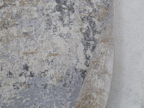 handmade Transitional Vintage Blue Beige Machine Made RECTANGLE POLYESTER area rug 6x9