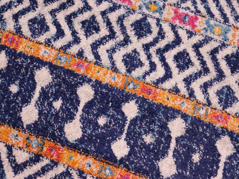 handmade Geometric Modern Blue Fushia Machine Made RECTANGLE POLYESTER area rug