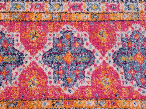 handmade Geometric Modern Blue Fushia Machine Made RECTANGLE POLYESTER area rug