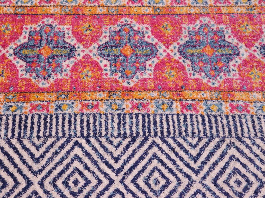 handmade Geometric Modern Blue Fushia Machine Made RECTANGLE POLYESTER area rug