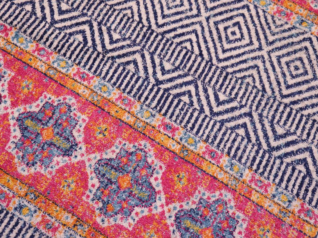 handmade Geometric Modern Blue Fushia Machine Made RECTANGLE POLYESTER area rug