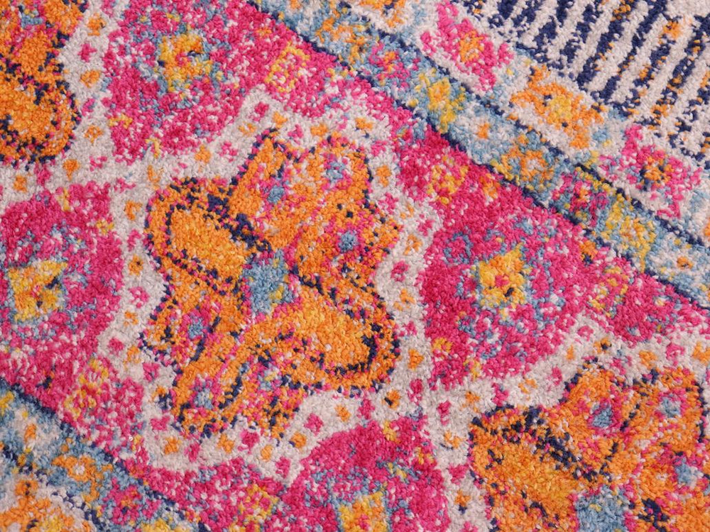 handmade Geometric Modern Blue Fushia Machine Made RECTANGLE POLYESTER area rug 10x14