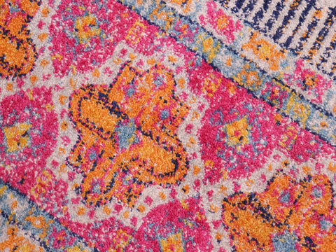 handmade Geometric Modern Blue Fushia Machine Made RECTANGLE POLYESTER area rug 10x14
