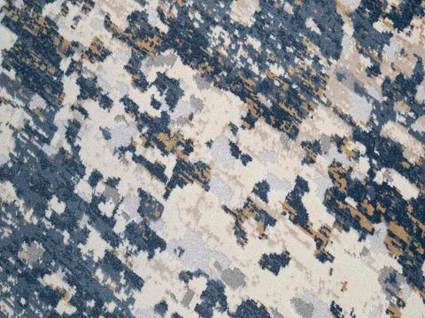 handmade Modern Abstract Blue Beige Machine Made RECTANGLE POLYESTER area rug 9x12