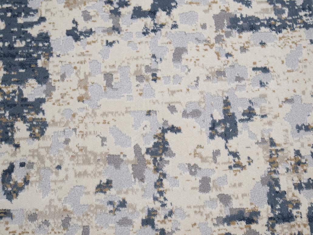 handmade Modern Abstract Blue Beige Machine Made RECTANGLE POLYESTER area rug 9x12