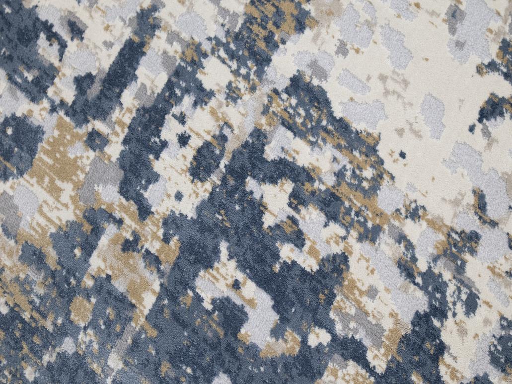 handmade Modern Abstract Blue Beige Machine Made RECTANGLE POLYESTER area rug 9x12