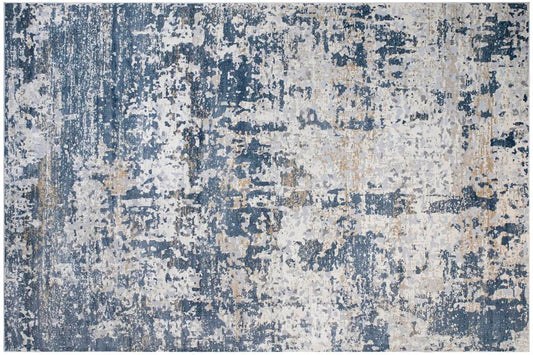 handmade Modern Abstract Blue Beige Machine Made RECTANGLE POLYESTER area rug 9x12