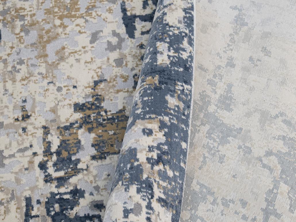 handmade Modern Abstract Blue Beige Machine Made RECTANGLE POLYESTER area rug 9x12