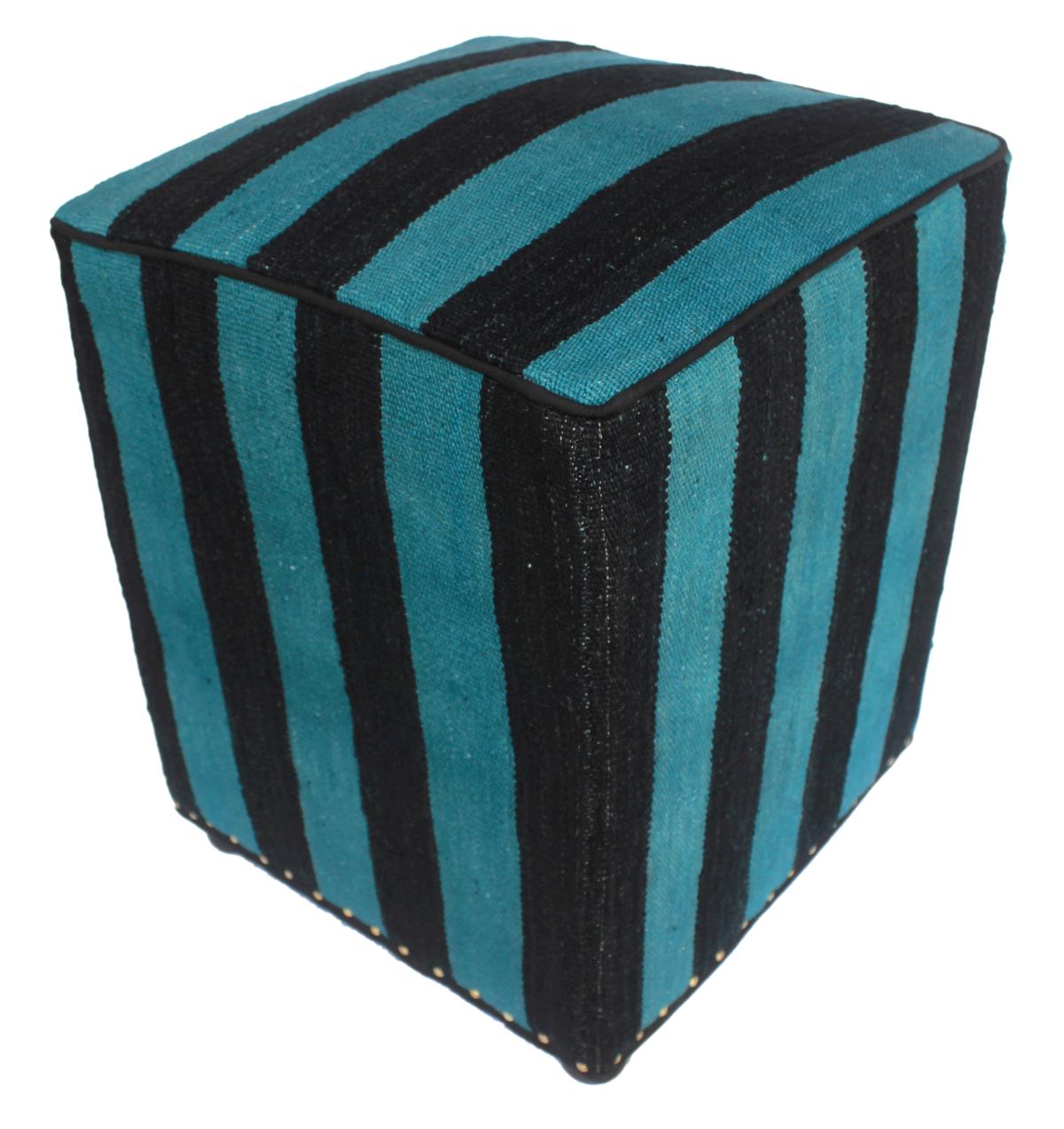 handmade Over Dyed Ottoman Blue Black HandmadeRECTANGLE 100% WOOL area rug ODD