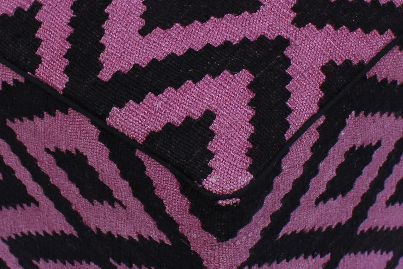 handmade  Ottoman Black Purple HandmadeRECTANGLE 100% WOOL area rug