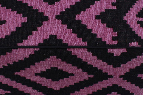 handmade  Ottoman Black Purple HandmadeRECTANGLE 100% WOOL area rug