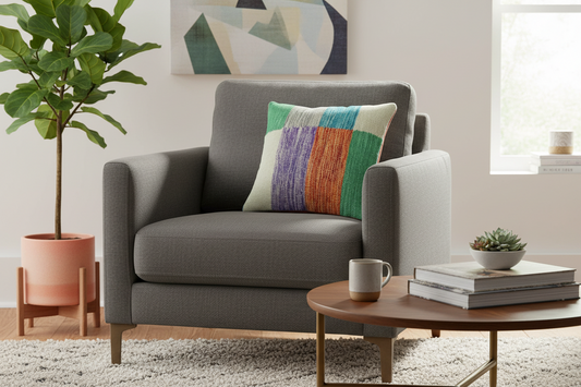 Shabby Chic Turkish Herring Hand Woven Kilim Throw Pillow