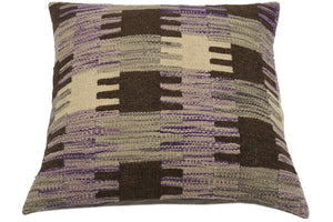 handmade Traditional Pillow Purple Gray Hand-made SQUARE 100% WOOL kilim throw pillow
