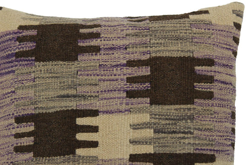 handmade Traditional Pillow Purple Gray Hand-made SQUARE 100% WOOL kilim throw pillow