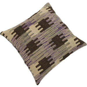 handmade Traditional Pillow Purple Gray Hand-made SQUARE 100% WOOL kilim throw pillow