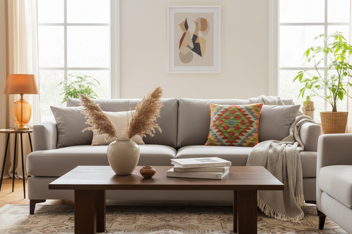 Bohemian Turkish Matthew Hand Woven Kilim Throw Pillow