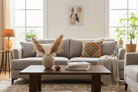 Bohemian Turkish Matthew Hand Woven Kilim Throw Pillow
