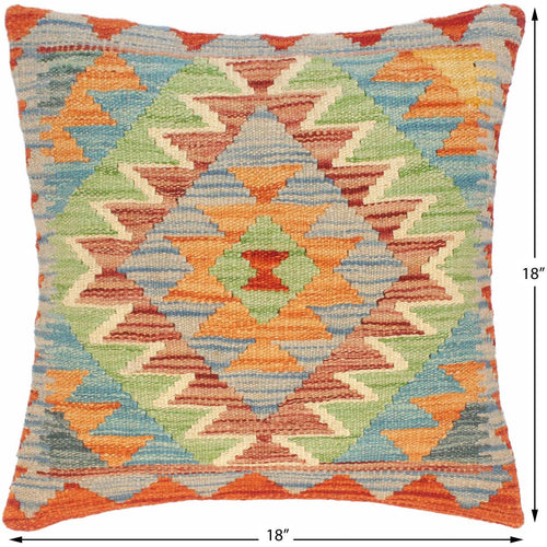 handmade Traditional Pillow Red Blue Hand-Woven SQUARE 100% WOOL kilim throw pillow