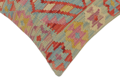 handmade Tribal Turkish Antique Red Blue Hand-Woven SQUARE 100% WOOL pillow