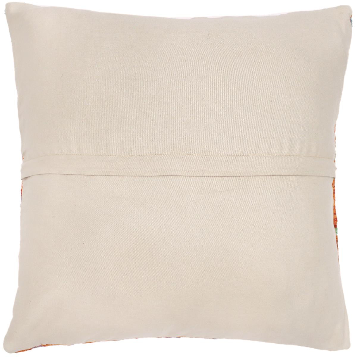 handmade Traditional Pillow Rust Blue Hand-Woven SQUARE 100% WOOL kilim throw pillow