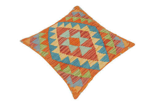 handmade Traditional Pillow Red Blue Hand-Woven SQUARE 100% WOOL kilim throw pillow