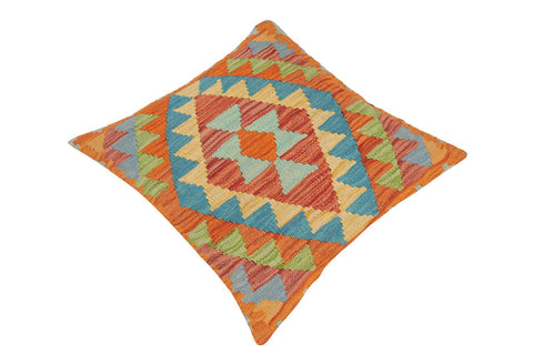 handmade Traditional Pillow Red Blue Hand-Woven SQUARE 100% WOOL kilim throw pillow