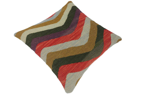 handmade Traditional Pillow Blue Red Hand-Woven SQUARE 100% WOOL kilim throw pillow