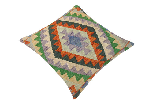 handmade Traditional Pillow Blue Rust Hand-Woven SQUARE 100% WOOL kilim throw pillow